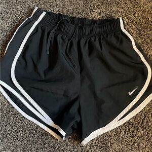 Nike Women's Black and White Athletic Shorts